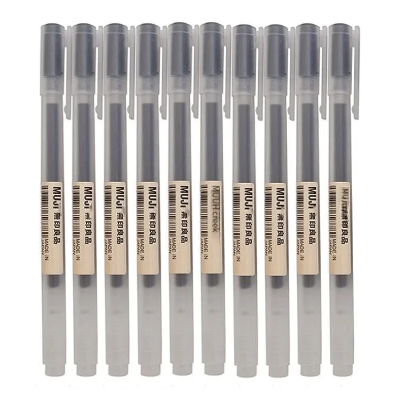 Muji Stationery Gel Pen - 6/8 szt./zestaw Długopis żelowy MUJI czarny/czerwony/niebieski