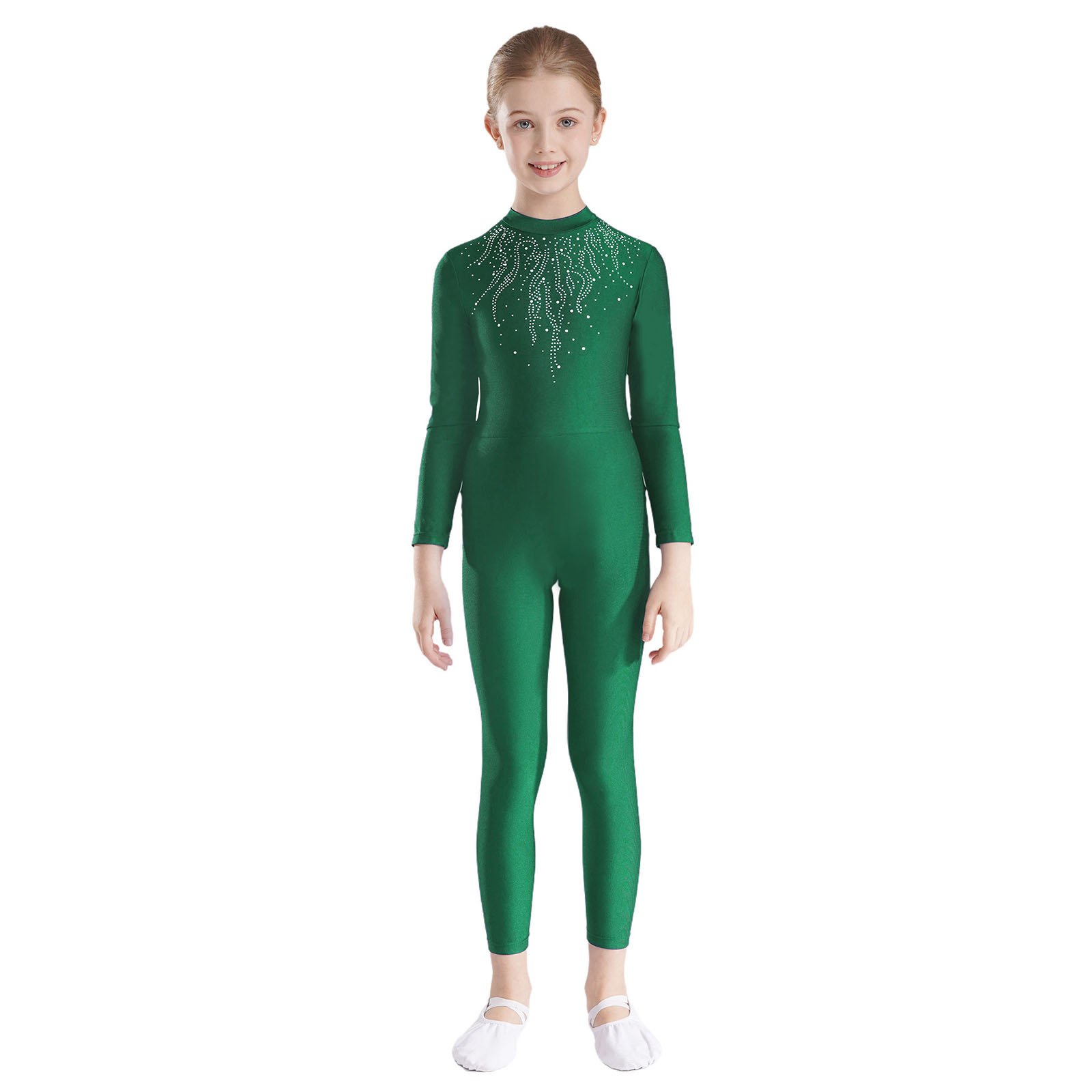 Rhinestone Banding Trim - Dziecięce dziewczęce gimnastyka trykot baletowy łyżwiarstwo