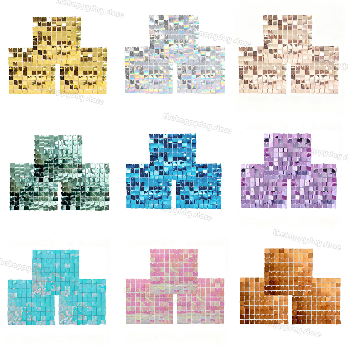 Sequin Fabric Panel - 18-3 szt. Paneli do tła z