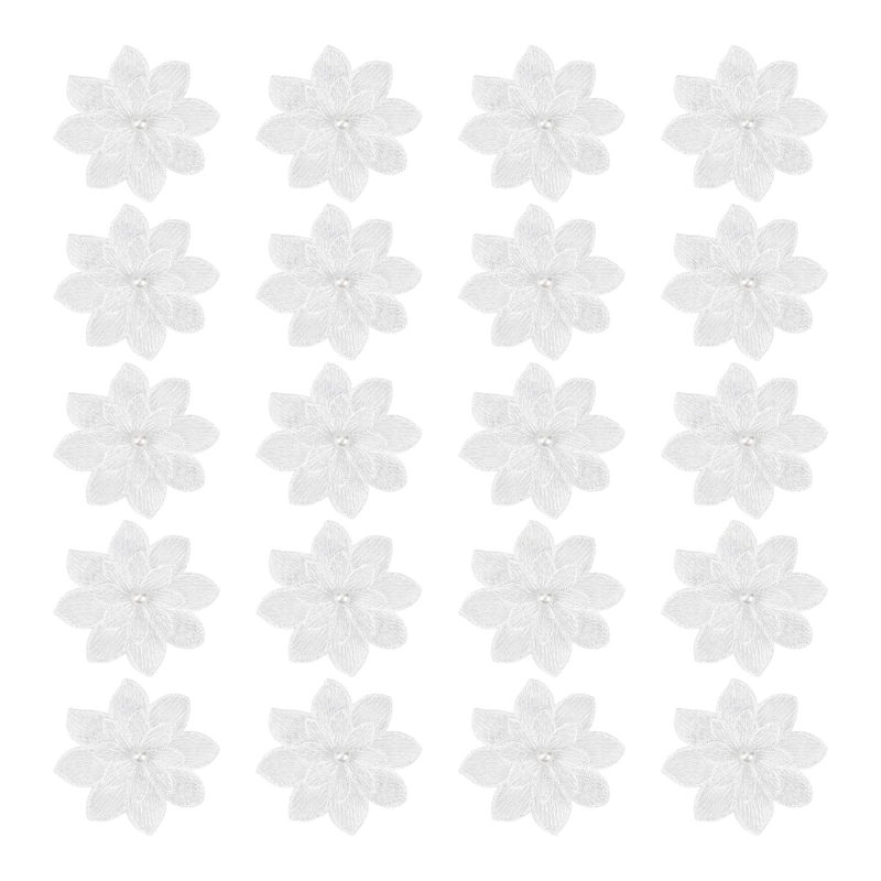 Applique Patch Flower - 20 szt. Dekoracyjne naszywki z haftem