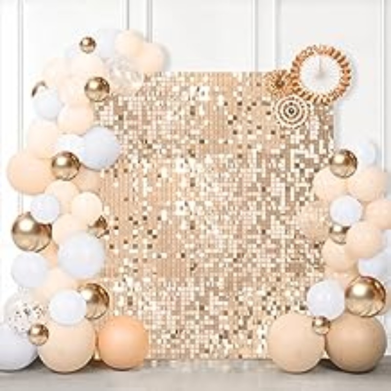 Sequin Fabric Panel - 9/12/16/18szt Matowe złote czarne cekinowe połyskujące