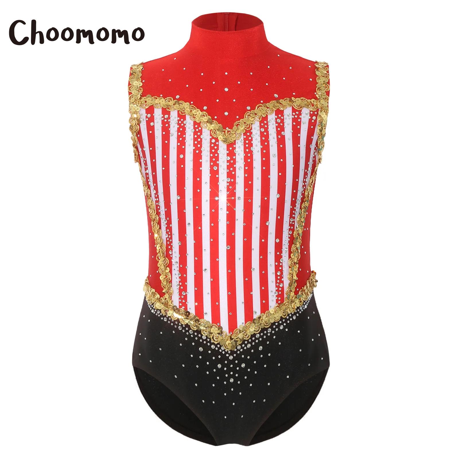 Rhinestone Banding Trim - Dziecięce dziewczęce trykoty gimnastyczne z dżetami,