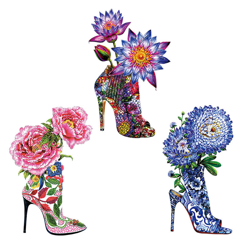 Applique Patch Flower - Wysokie obcasy kwiaty żelazko na łacie