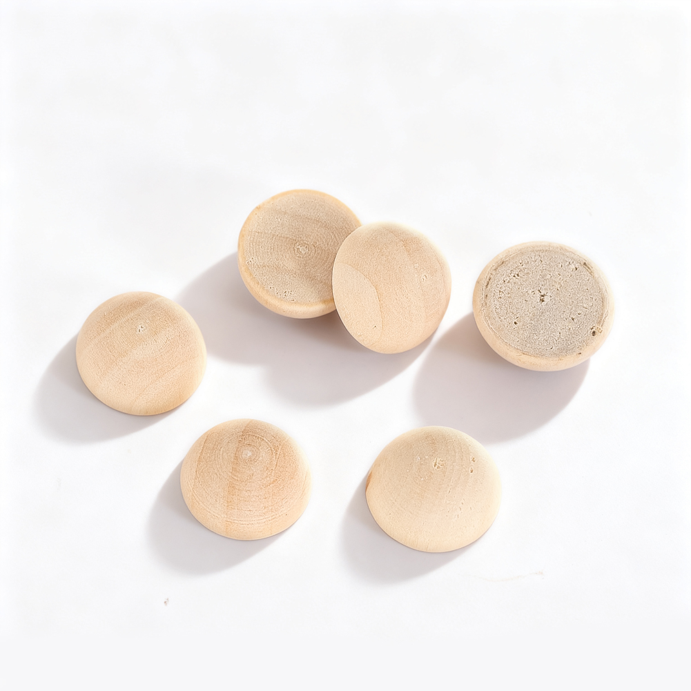 Embellish Craft - 120 szt. 15mm Półkule Drewniane Niewykończone
