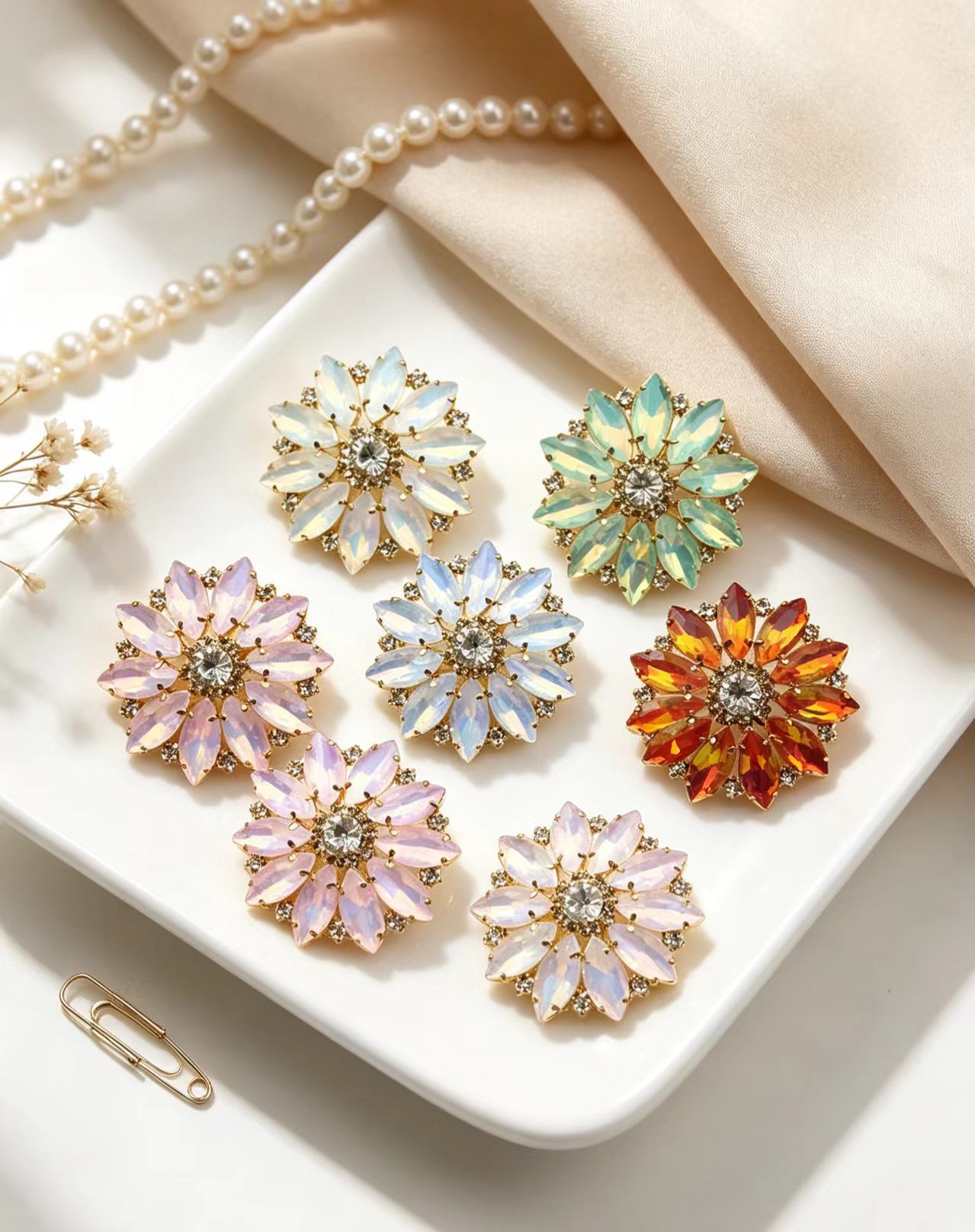 Mieszane Kolory Kwiatowe Marki – Sew On Rhinestone recenzja i cena