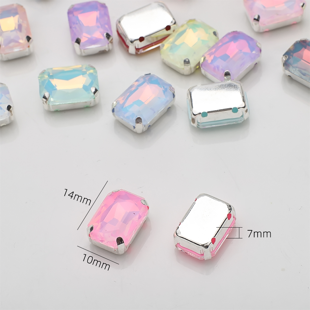 10 szt. prostokątnych srebrnyc – Sew On Rhinestone recenzja i cena