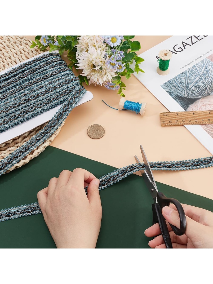 32-metrowy niebieski warkocz d – Fringe Ribbon Sewing recenzja i cena
