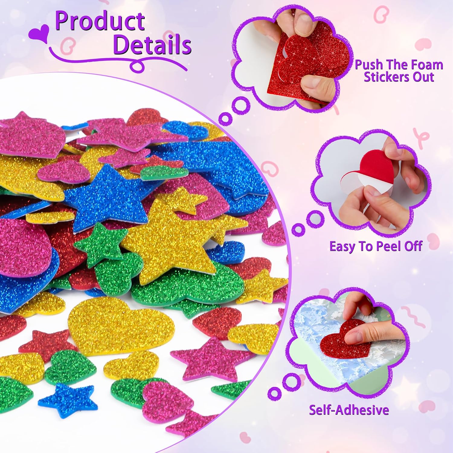 625 szt. Brokatowe naklejki z  – Glitter Vinyl Roll recenzja i cena