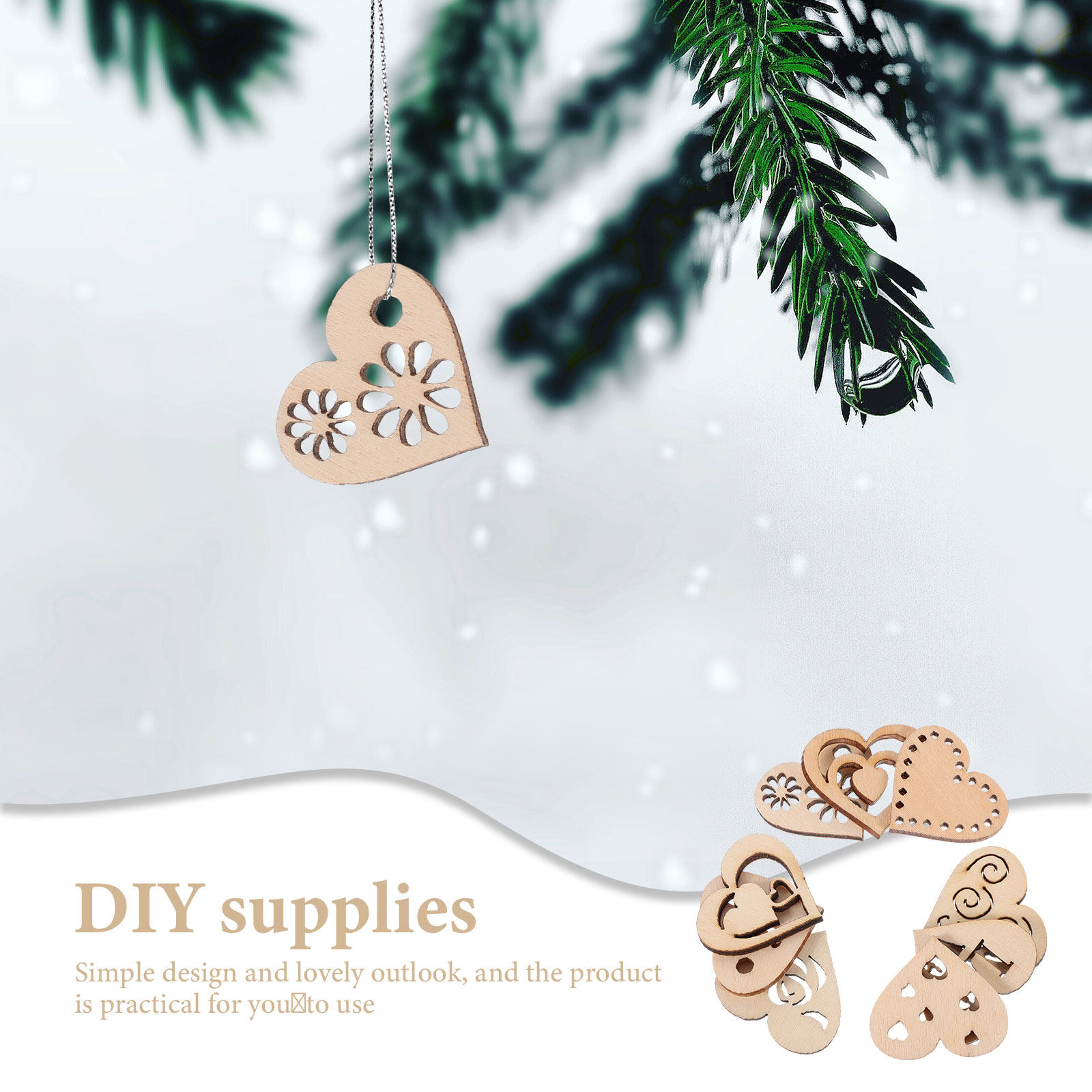 1 Zestaw Drewnianych Serduszek – Christmas Craft Embellishment recenzja i cena