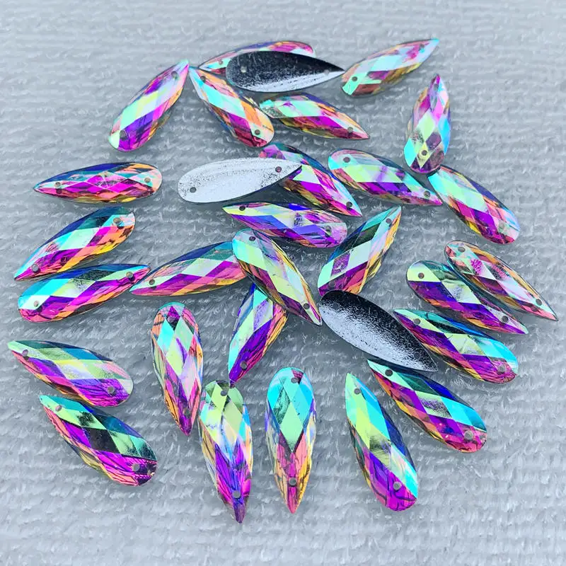 40 szt. 8*22mm Białe kryształk – Sew On Rhinestone recenzja i cena