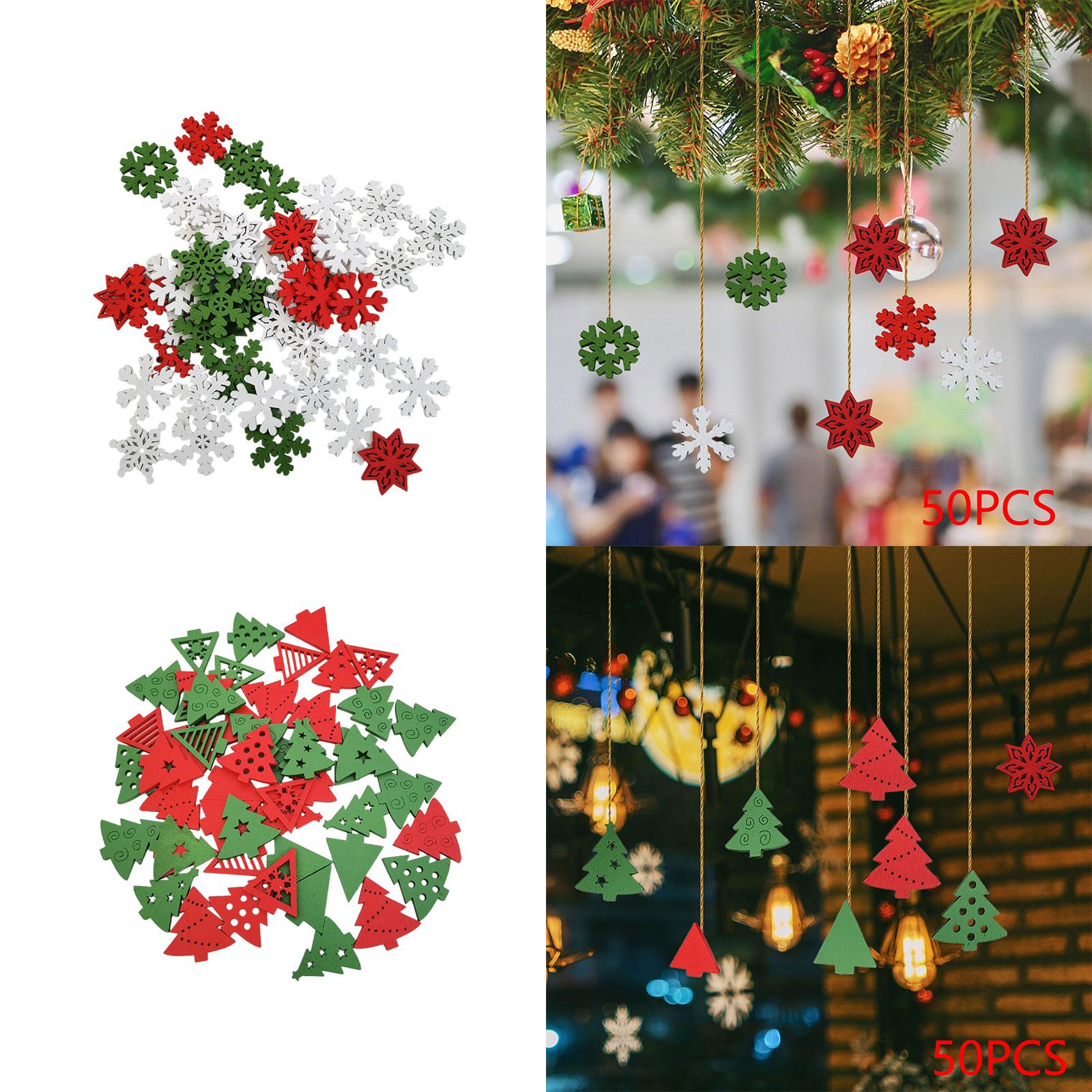 50 sztuk drewnianych ozdób świ – Christmas Craft Embellishment recenzja i cena