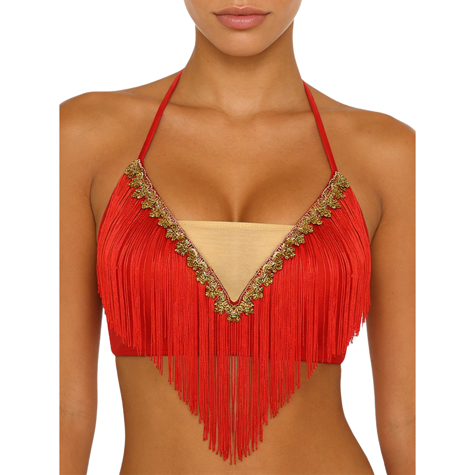 Damski koronkowy top do tańca  – Tassel Fringe Trim recenzja i cena